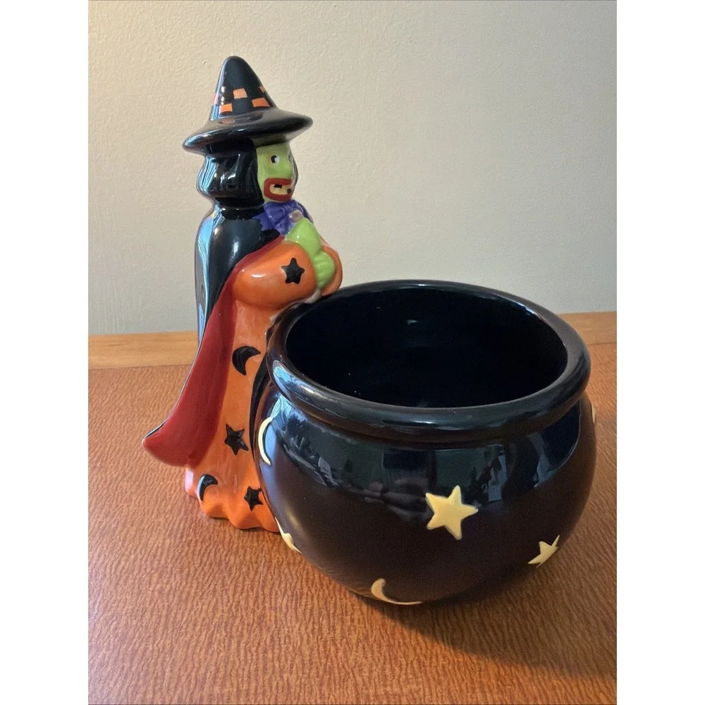 Vintage Mary Engelbreit Halloween Witch Candy Bowl 6